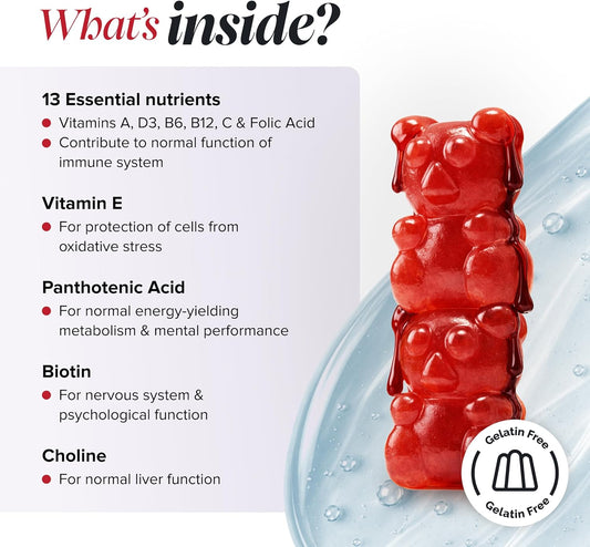 Kids Multivitamin Gummies - 13 Essential Kids Vitamins – 1 Month Supply - Chewable Multivitamins Gummies 3-12 and Older - Childrens Vitamins - Novomins