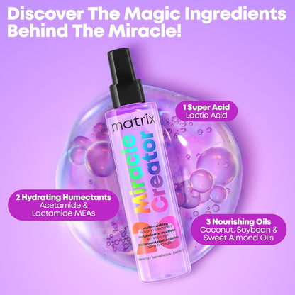 Matrix Miracle Creator 20-in-1 Multi-Benefit Heat Protection Leave-In Spray, 190ml