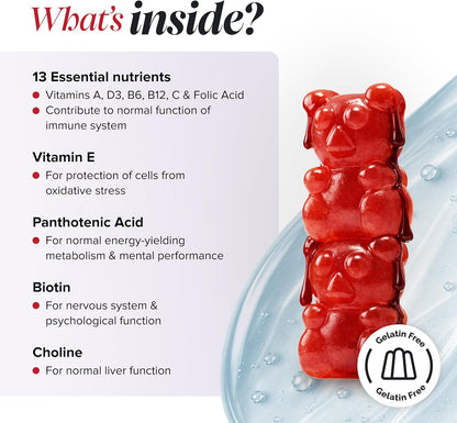 Kids Multivitamin Gummies - 13 Essential Kids Vitamins – 1 Month Supply - Chewable Multivitamins Gummies 3-12 and Older - Childrens Vitamins - Novomins