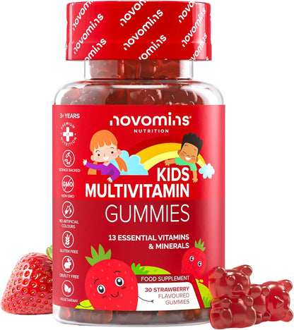 Kids Multivitamin Gummies - 13 Essential Kids Vitamins – 1 Month Supply - Chewable Multivitamins Gummies 3-12 and Older - Childrens Vitamins - Novomins