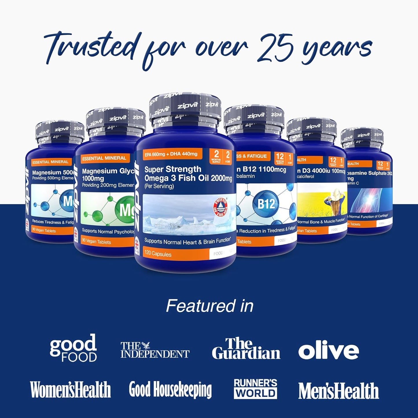 Zipvit Omega 3 Fish Oil 2000mg, EPA 660mg DHA 440mg, Wild-Caught, Cold Water Fish, Supports Heart, Brain & Vision, 120 Softgels, 2 Months Supply